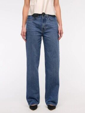 Abercrombie & Fitch Blue Mid Rise Slouchy Jeans